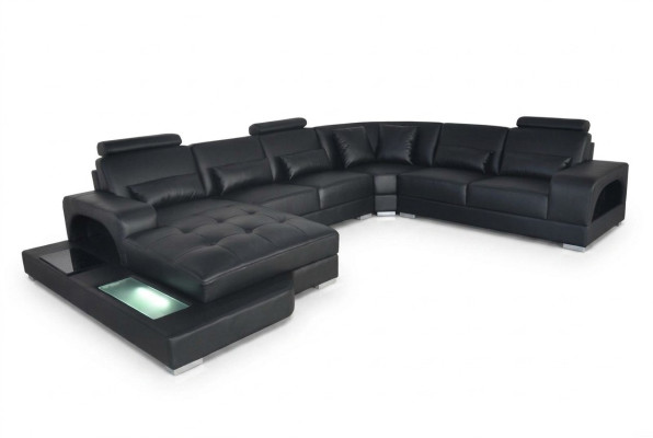 Design Skóra Podkładka Siedziba Narożnik Pokój Sofa Narożnik Sofy z USB Designer Living LED