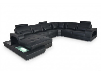 Design Skóra Podkładka Siedziba Narożnik Pokój Sofa Narożnik Sofy z USB Designer Living LED