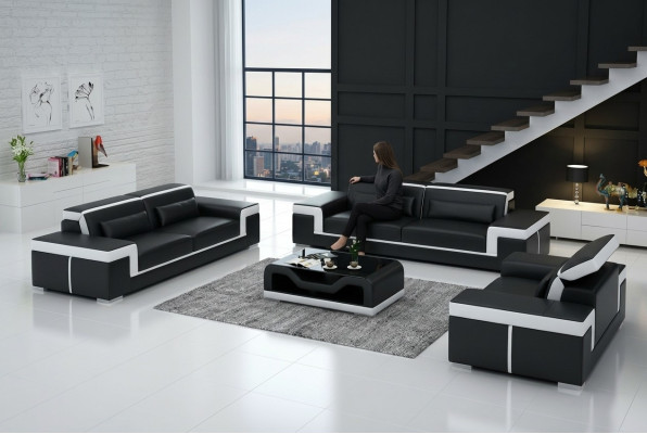 Zestaw sofowy 3+2 miejsce do siedzenia Skóra Sofa Kanapa Podkładka Ustawić Zestaw sofowy G8020D