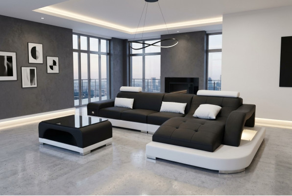 Narożnik Sofa Podkładka Tabela Kanapy Sofy Żywy krajobraz + USB Luxury Ustawić Narożnik