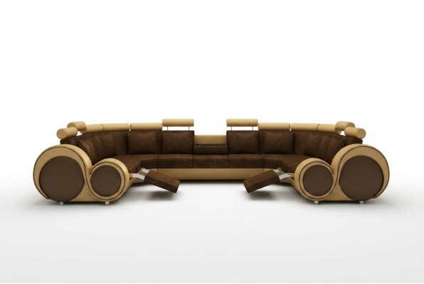 Materiał Włókienniczy Sofa Tekstylna Sofa z USB Narożnikowa kanapa Kanapa Żywy krajobraz XXL Relaks Nowość