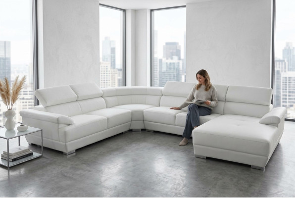 Sofa Narożnikowa kanapa Design Podkładka Narożnik Zestaw narożny Couch Żywy krajobraz UForm +USB