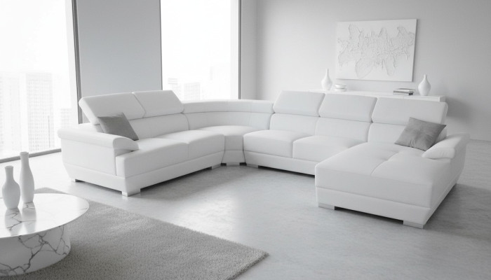 Sofa Narożnikowa kanapa Design Podkładka Narożnik Zestaw narożny Couch Żywy krajobraz UForm +USB