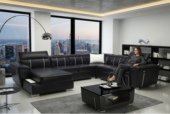 Narożnikowa kanapa Żywy krajobraz Sofa Couch Podkładka Skóra Design Relaks Wielofunkcyjny UForm