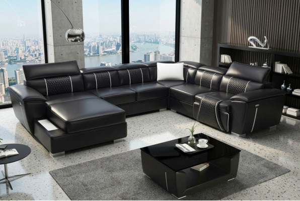 Narożnikowa kanapa Żywy krajobraz Sofa Couch Podkładka Skóra Design Relaks Wielofunkcyjny UForm
