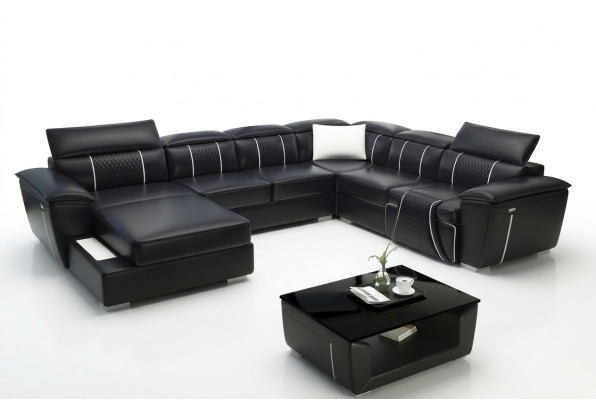 Narożnikowa kanapa Żywy krajobraz Sofa Couch Podkładka Skóra Design Relaks Wielofunkcyjny UForm