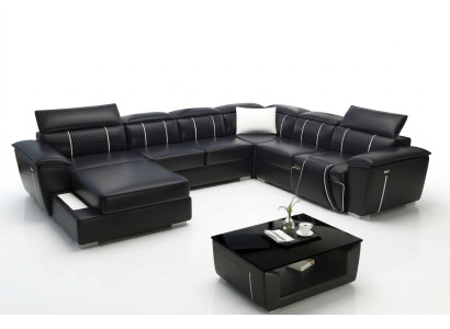 Narożnikowa kanapa Żywy krajobraz Sofa Couch Podkładka Skóra Design Relaks Wielofunkcyjny UForm