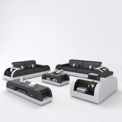 Zestaw sofowy 3+2+1 Couch Podkładka Włókienniczy Siedziba Podkładka Ustawić Skóra Design Sofy