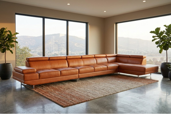 XXL Loung Dream Sofa Kanapa Podkładka Siedziba Ustaw Żywy krajobraz Skóra Narożnik +USB