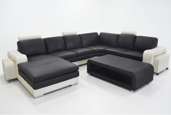 Skóra Narożnik Sofa +USB, Kanapa Podkładka Siedziba Meble Ustawić Krajobraz Nowoczesny Design