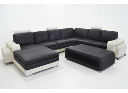 Skóra Narożnik Sofa +USB, Kanapa Podkładka Siedziba Meble Ustawić Krajobraz Nowoczesny Design