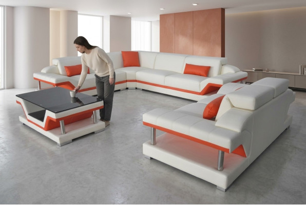 Nowoczesna Narożnik kanapa Podkładka Zestaw narożny Żywy krajobraz Sofa Narożnik Ustawić + USB