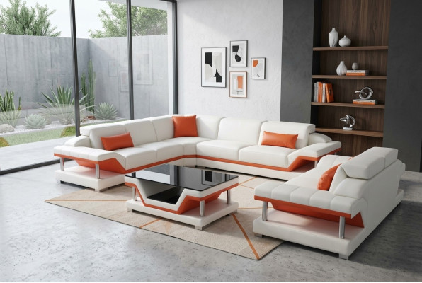 Nowoczesna Narożnik kanapa Podkładka Zestaw narożny Żywy krajobraz Sofa Narożnik Ustawić + USB