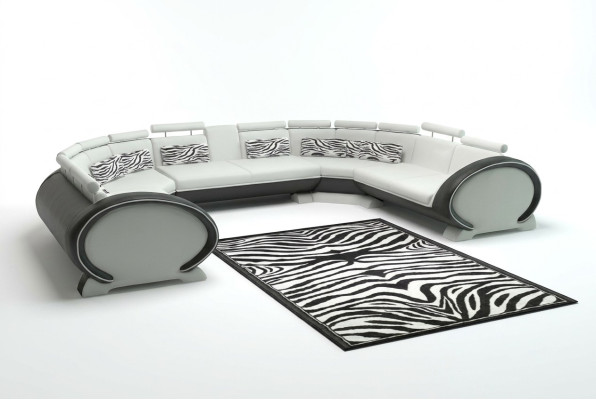 Poduszki na siedziska kanapy w kształcie litery U Narożnik Skóra Narożnikowa kanapa Nowoczesne designerskie kanapy + USB