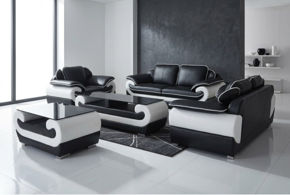 Zestaw sofowy + Tabela USB 3+2+1 miejsce do siedzenia Sofa Obcios Skóra Sofy Podkładka