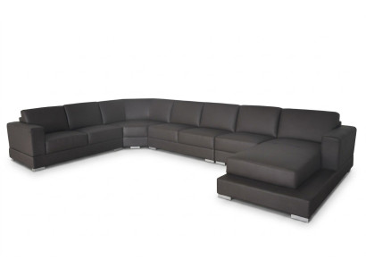 Narożnik Skóra Modern XXL Kanapa Żywy krajobraz Skórzana Sofa Sofa Kształt U USB Narożnikowa kanapa Nowość