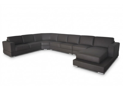 Narożnik Skóra Modern XXL Kanapa Żywy krajobraz Skórzana Sofa Sofa Kształt U USB Narożnikowa kanapa Nowość