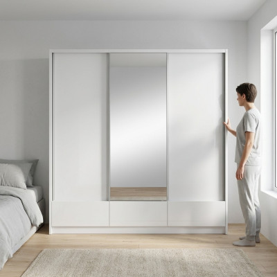 Drzwi pływające duże Sypialnia Szafa 250cm Sukienki Szafki