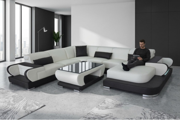 Nowoczesna kanapa do salonu z miękkim wyściełanym zestawem narożnym Sofa na zamówienie + USB