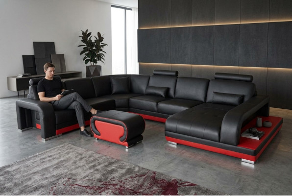 Sofa Narożnikowa kanapa Design Podkładka Narożnik Żywy krajobraz Zestaw narożny Kanapa UForm +USB