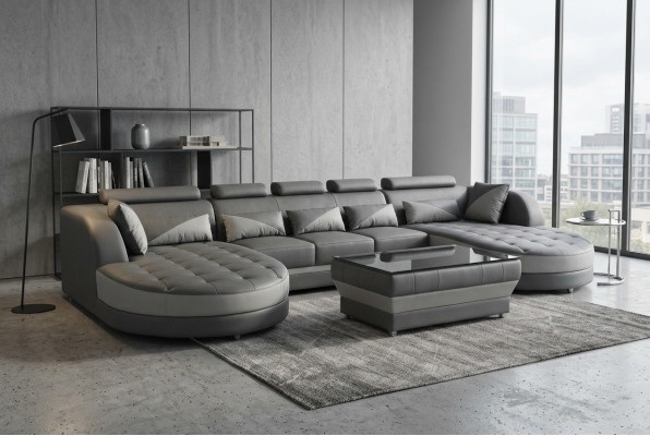 Narożnik kanapa Design Zestaw narożny Narożnik Sofa Sofa Podkładka Żywy krajobraz Tabela USB