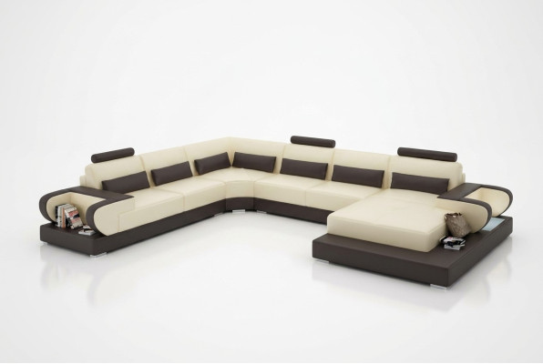 Skórzana sofa z USB, Kanapa Żywy krajobraz Narożnikowa kanapa Narożnik Ustawić Design Modern Sofa