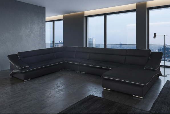 Sofa Narożnikowa kanapa Design Podkładka narożnikowa Zestaw narożny Couch UForm Żywy krajobraz +USB