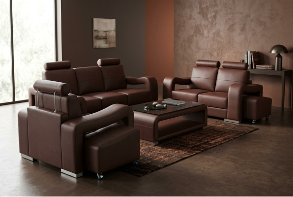 Ustawić Skóra Sofa z USB Podkładka Kanapy Sofy Luksusowy Nowy Żywy krajobraz 3+2+1
