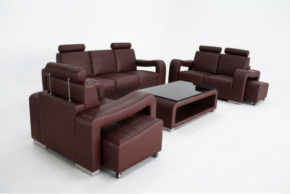 Ustawić Skóra Sofa z USB Podkładka Kanapy Sofy Luksusowy Nowy Żywy krajobraz 3+2+1