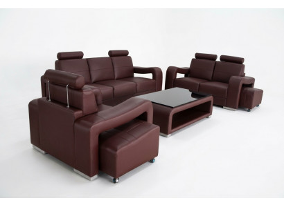 Ustawić Skóra Sofa z USB Podkładka Kanapy Sofy Luksusowy Nowy Żywy krajobraz 3+2+1