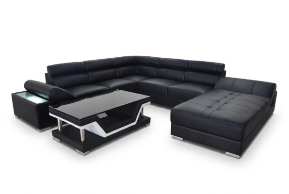 Design Skóra Żywy krajobraz Narożnik Sofa Nowoczesna Ustaw Sofa Narożnik Nowa Szara USB