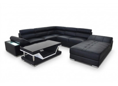 Design Skóra Żywy krajobraz Narożnik Sofa Nowoczesna Ustaw Sofa Narożnik Nowa Szara USB