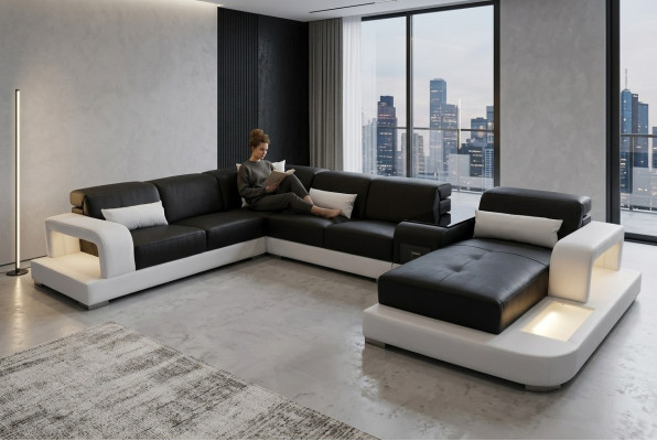 Modern Siedziba Podkładka Żywy krajobraz Living Room Couch Podkładka Narożnik USB + Light