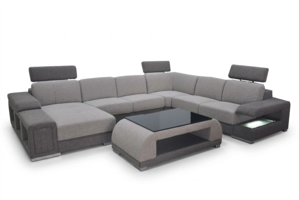 Zestaw kanapowy Nowoczesna sofa Narożnik Skóra Kanapa Podkładka Żywy krajobraz USB+Tabela