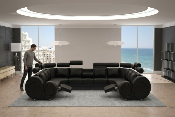 Projektant Żywy krajobraz narożnik z USB Couch Sofa Podkładka Skórzana Sofa Sofy Nowość