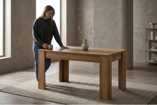 Tabela Nowoczesny Stół obiadowy Drewno Design Drewniany stół Living Dekoracja stoły Jadalnia Pokój