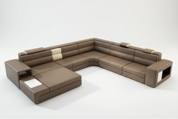 Narożnikowa kanapa Sofa z USB Couch Podkładka Ustaw Design Skóra Włókienniczy Żywy krajobraz