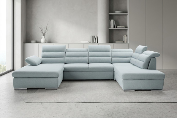 Narożnikowa kanapa Zestaw wypoczynkowy Kształt U z funkcją spania Żywy krajobraz sofa kanapa podkładka