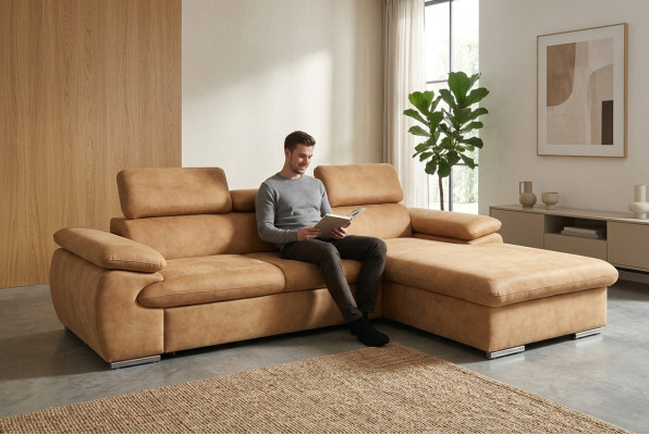 Narożnikowa kanapa rozkładana sofa w kształcie litery L Narożnikowa kanapa narożnik Podstawa łóżka sofa Żywy krajobraz Nowość