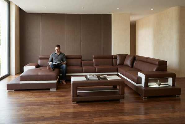Design Skóra Podkładka Siedziba Pokój Living Sofa Narożnik Couch z USB Designer Ustawić
