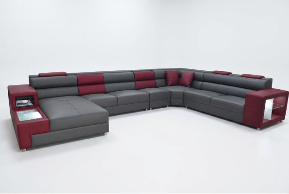 Sofa Rodzinna Ekstra Duża Nowoczesna Żywy krajobraz Party Kanapy Skóra +USB