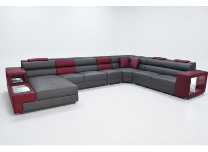 Sofa Rodzinna Ekstra Duża Nowoczesna Żywy krajobraz Party Kanapy Skóra +USB