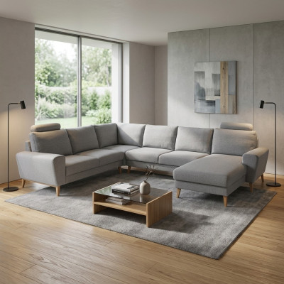 Narożnikowa kanapa Kształt U funkcja spania Żywy krajobraz sofa kanapa sofy kanapy narożnik kanapa