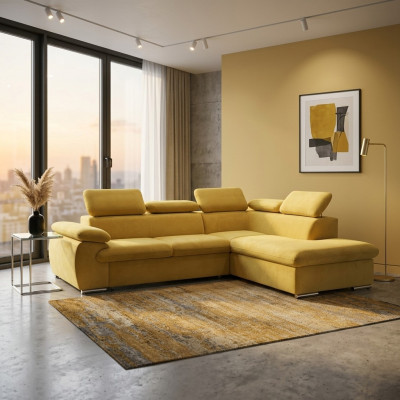 Design Narożnikowa kanapa Sofa rozkładana w kształcie litery L Podkładka rozkładana sofa Włókiennicza Funkcja łóżka do spania