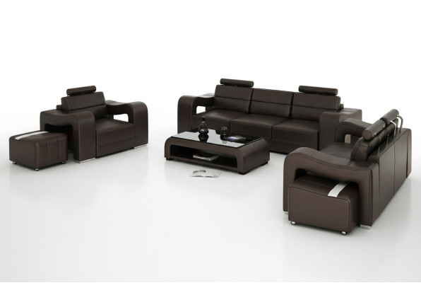Sofa skórzana kanapa Żywy krajobraz 3+2+1 miejsce do siedzenia Ustawić Design Nowoczesna Sofa USB Nowość