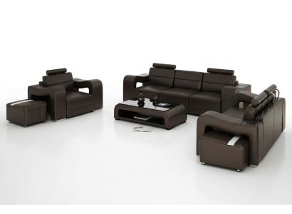 Sofa skórzana kanapa Żywy krajobraz 3+2+1 miejsce do siedzenia Ustawić Design Nowoczesna Sofa USB Nowość