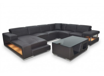 Żywy krajobraz Narożnikowa kanapa Podkładka część wypoczynkowa zestaw wypoczynkowy skórzana sofa sofa kanapa + USB