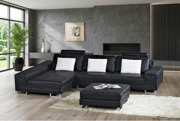 Żywy krajobraz Designerska Sofa Kanapa Podkładka Skóra Sofy Narożnik Narożnik Siedziba LForm Genov