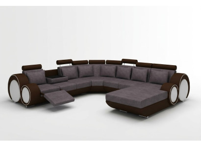 Włókienniczy Sofa z USB XXL Żywy krajobraz Material Couch Duża Podkładka Sofa U Shape Nowość