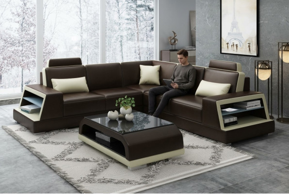 Narożnikowa kanapa L-shape G8045B Narożnik Sofa Podkładka Kanapa Siedziba Narożnik Skóra Ustawić Moderne